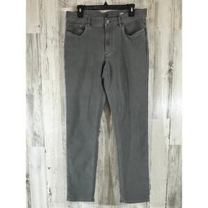 Faherty Mens Stretch Terry Pants Size 34x30.5 Mid Rise Straight Leg Gray